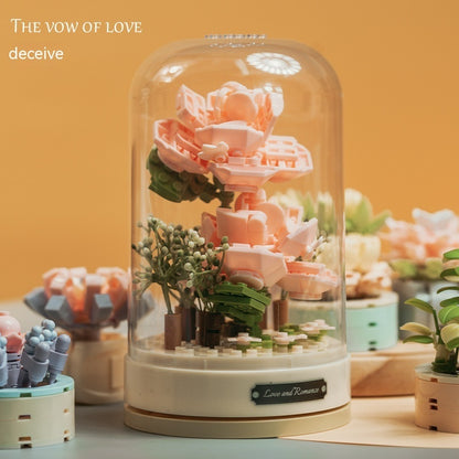 Children Assembling Building Blocks Music Box Toy