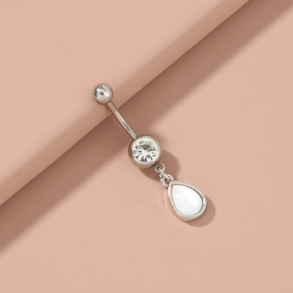 European and American foreign trade hot-selling jewelry stainless steel natural color belly button nail water drop natural shell piercing jewelry