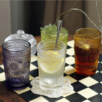 New Colorful Relief Glass Water Cup