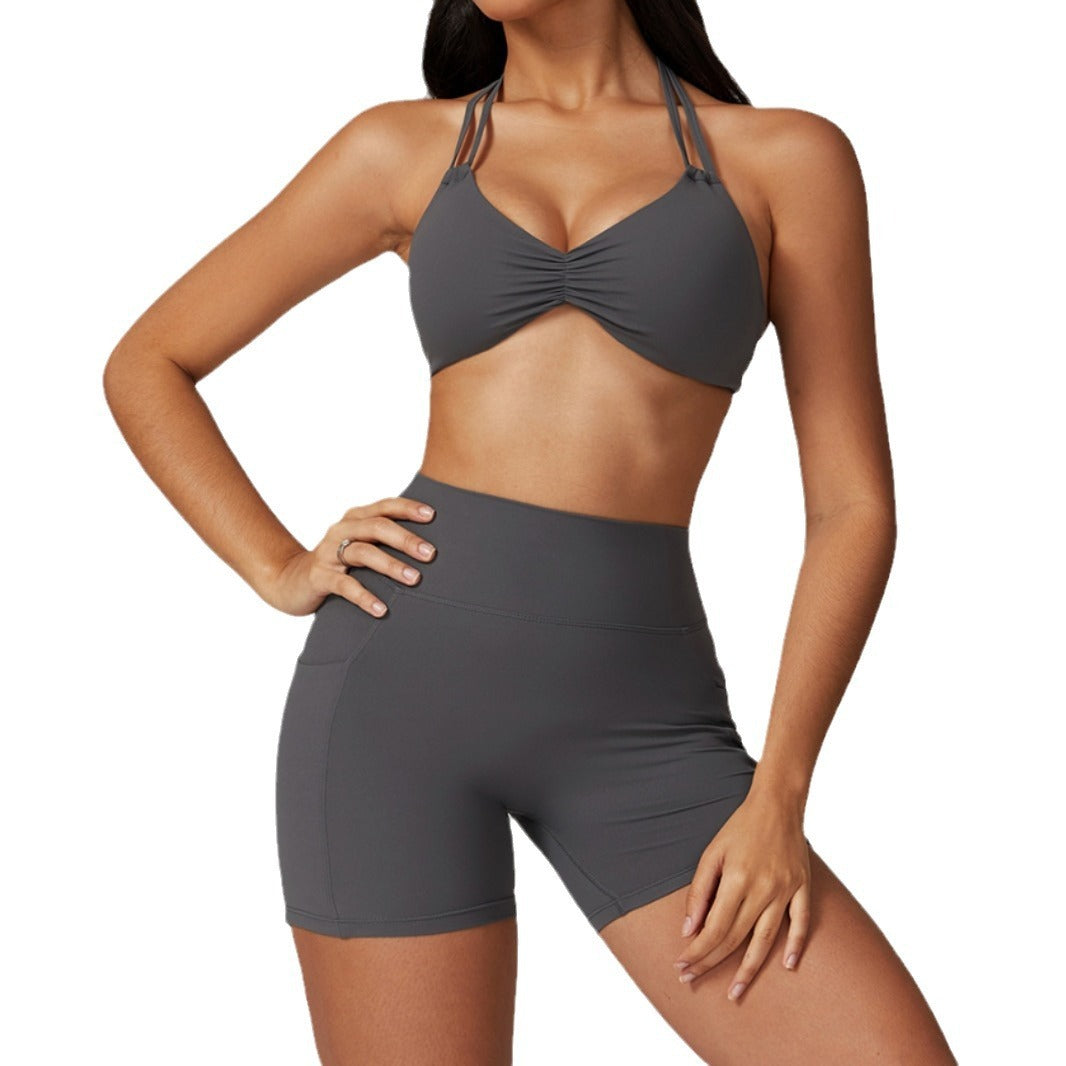 Push Up Halter Beauty Back Yoga Bra Top