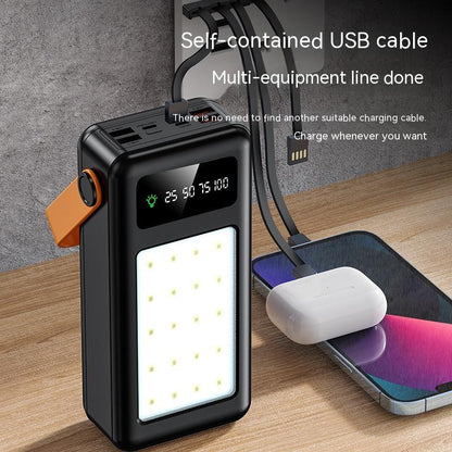 Fast Charging And Cable Power Bank Large Capacity Outdoor