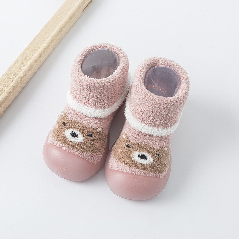 Cartoon Print Cute Cuff Thick Children's Floor Socks