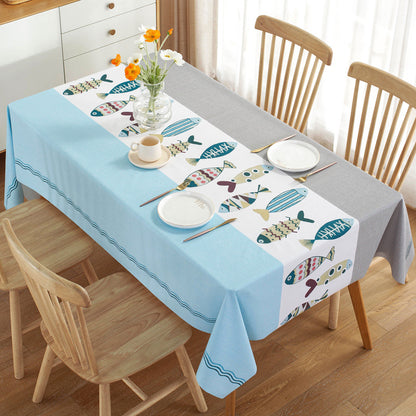 Printed Check Thickened Round Table Wash Free