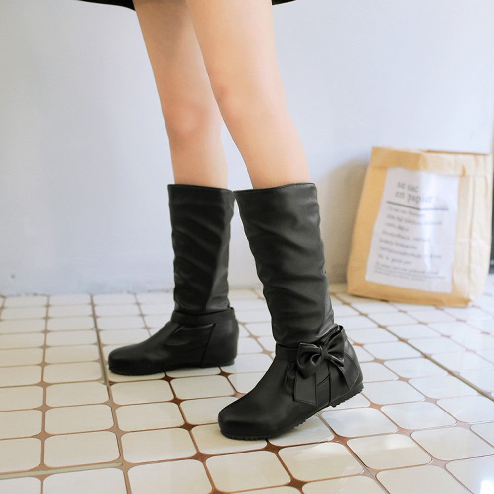 Plus Size Women's Boots Size 44 Flat Inner Height Increase