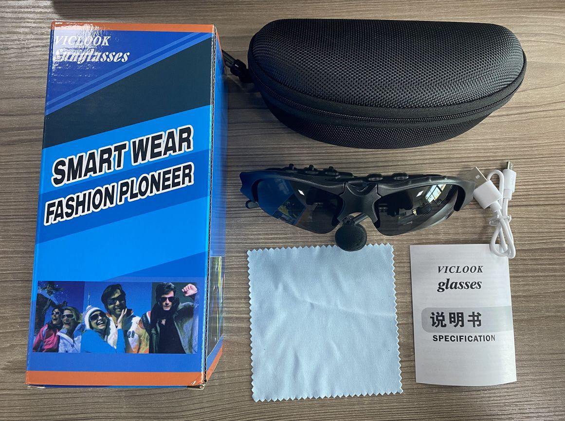 Black Music Stereo Bluetooth Glasses with Phone Wireless Earphones With Anti UV400 Polarizing Lens features