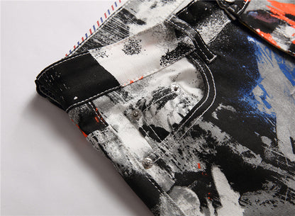 Floral Pants Digital Printing Men's Slim Fit