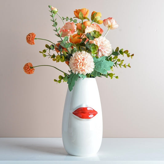 Body Ceramic Decorative Vase Characteristic Lips Valentine's Day Ornaments
