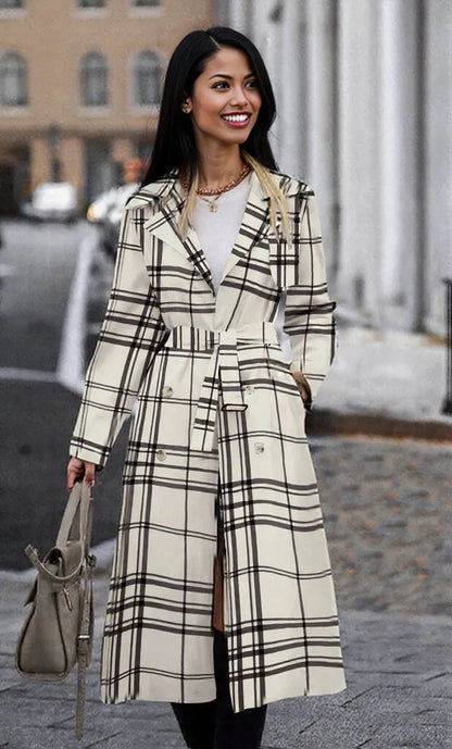 New Black Plaid Fall Winter Coat Fashion Casual For Women