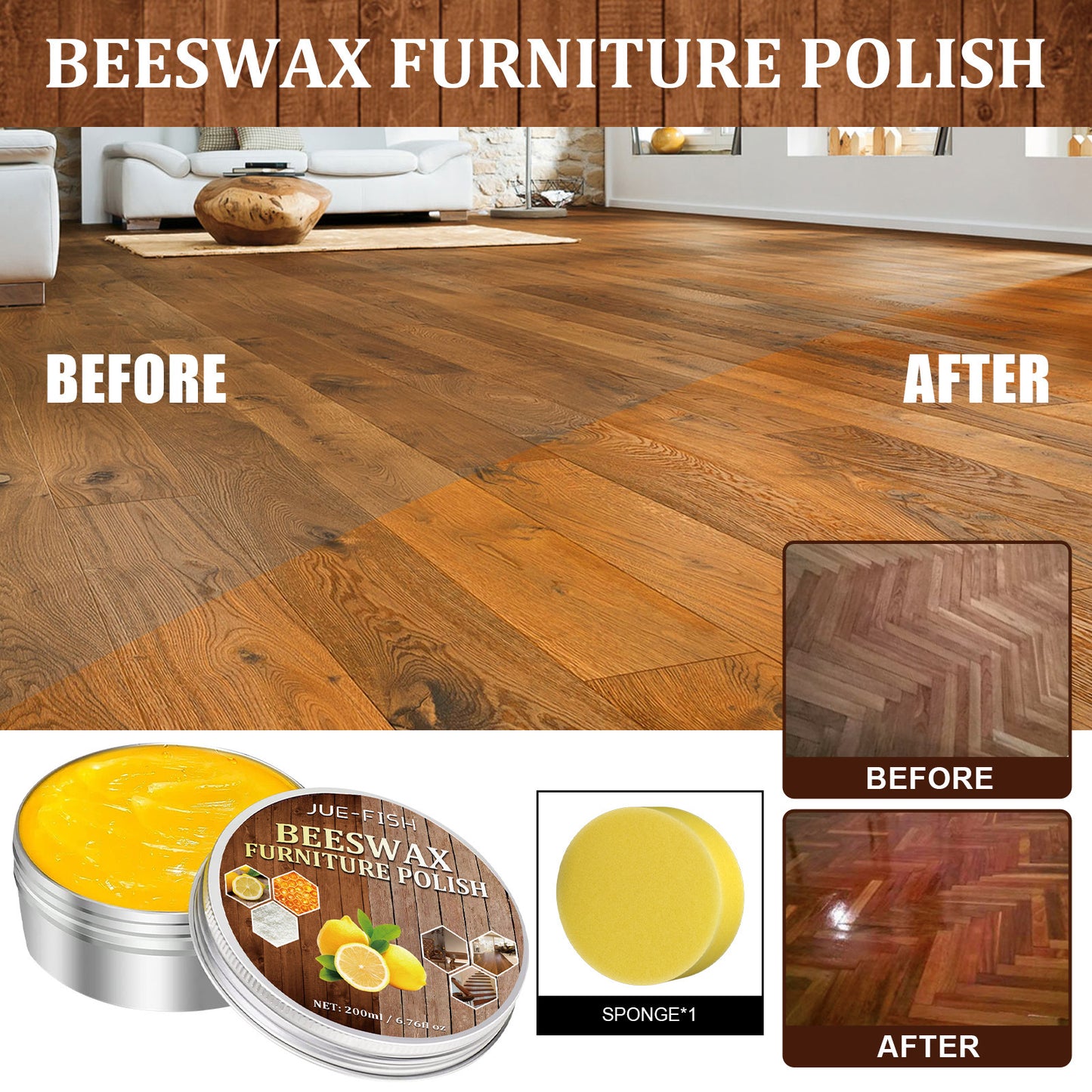 Solid Wood Floor Furniture Brightening Maintenance Wax