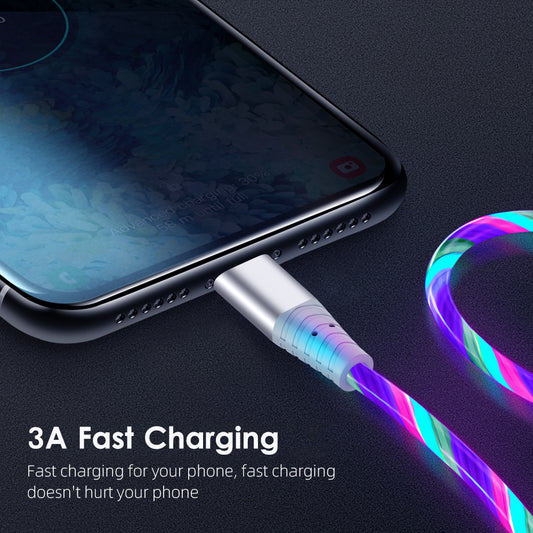 Fast Charging And Luminous Mobile Phone Data Cable