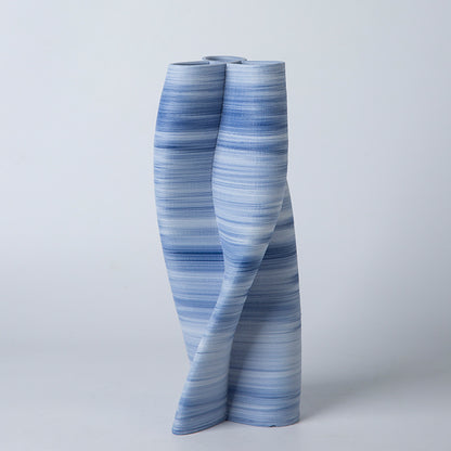 Blue And White Ceramic Large Vase Model Room Living Room Decoration Flower Arrangement