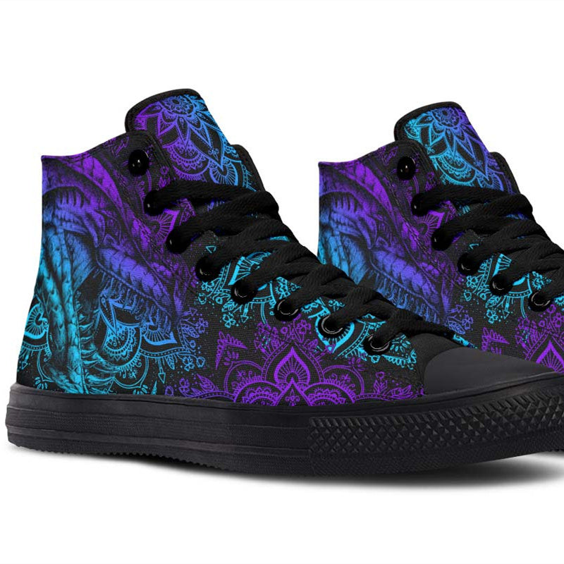 Printed Couple High Top Canvas Shoes
