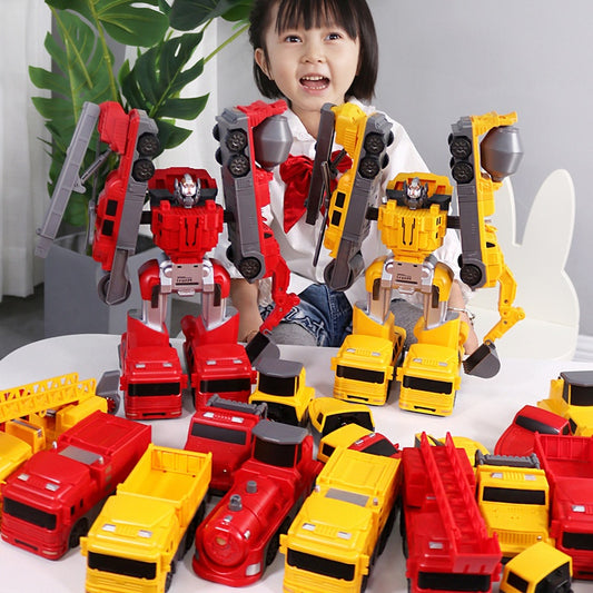 Children's Magnetic Inertia Variety Toy Robot Assembly Transformer Toy Car