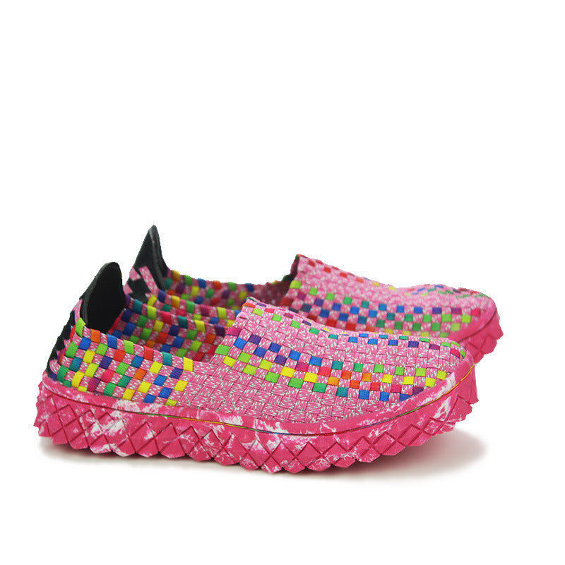 Braided Shoes Men's Casual Sports Shoes Elastic Loafers