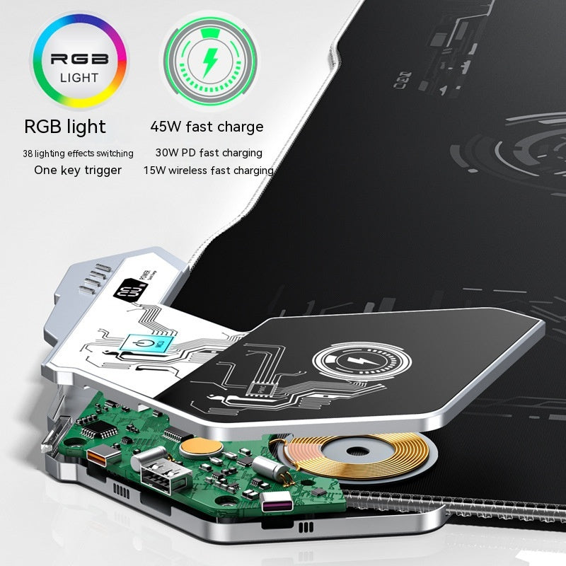 RGB Wireless Charging Mouse Pad with LED Lights for Gaming and Office Use