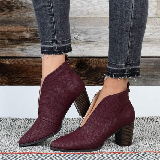 Retro Square Toe Casual Large Size Single Shoe Mid Heel