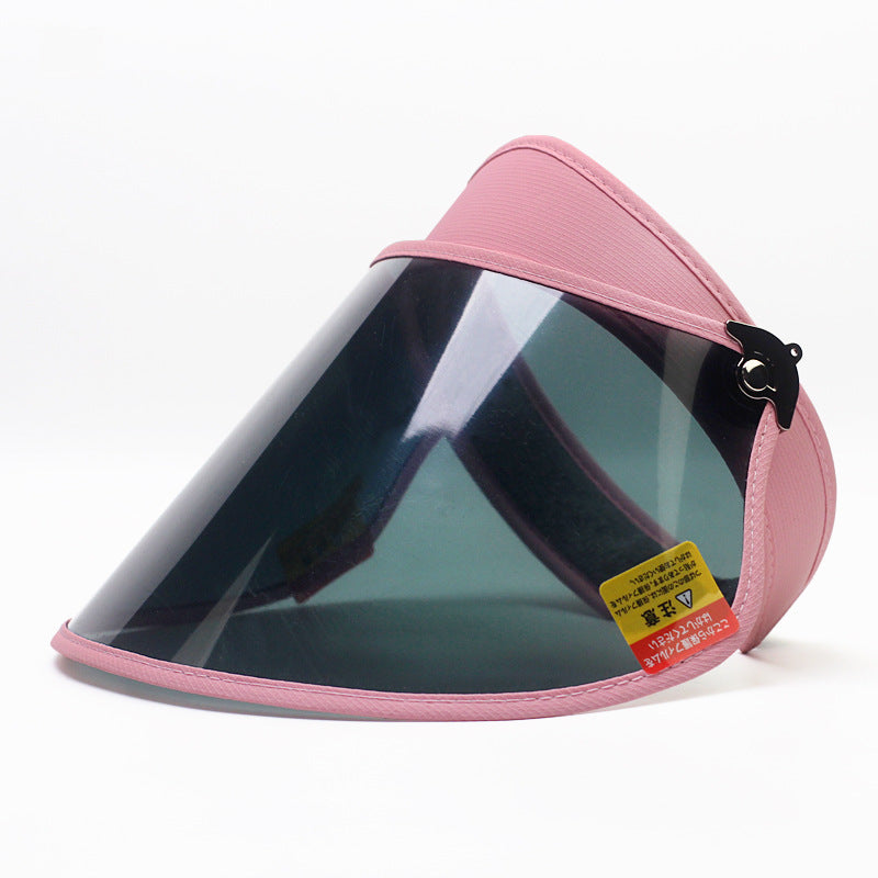 Riding An Electric Bike Sun Hat Adult Hollow Sun-proof Hat Korean Version Plastic Lens Sun Hat