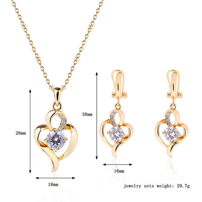 Diamond-studded Jewelry Set Boutique Gift 2-piece Set