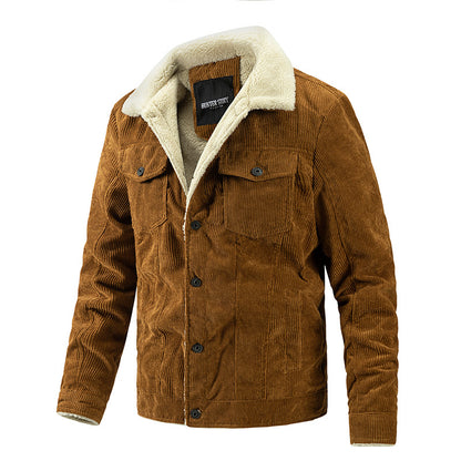 Men's Plus Fleece Jacket Fashion Warm Casual Jacket Trend Men's Clothing