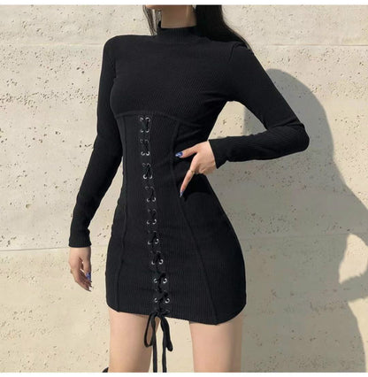 New Product Knitted Half-high Neck Slim-fit Dress