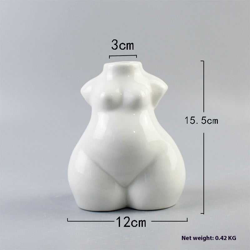 European-style Simple Fat Woman Body Art Ceramic Vase