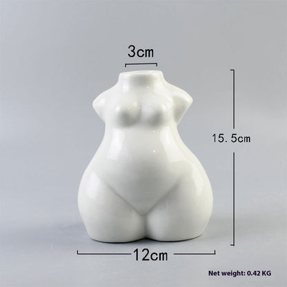 European-style Simple Fat Woman Body Art Ceramic Vase