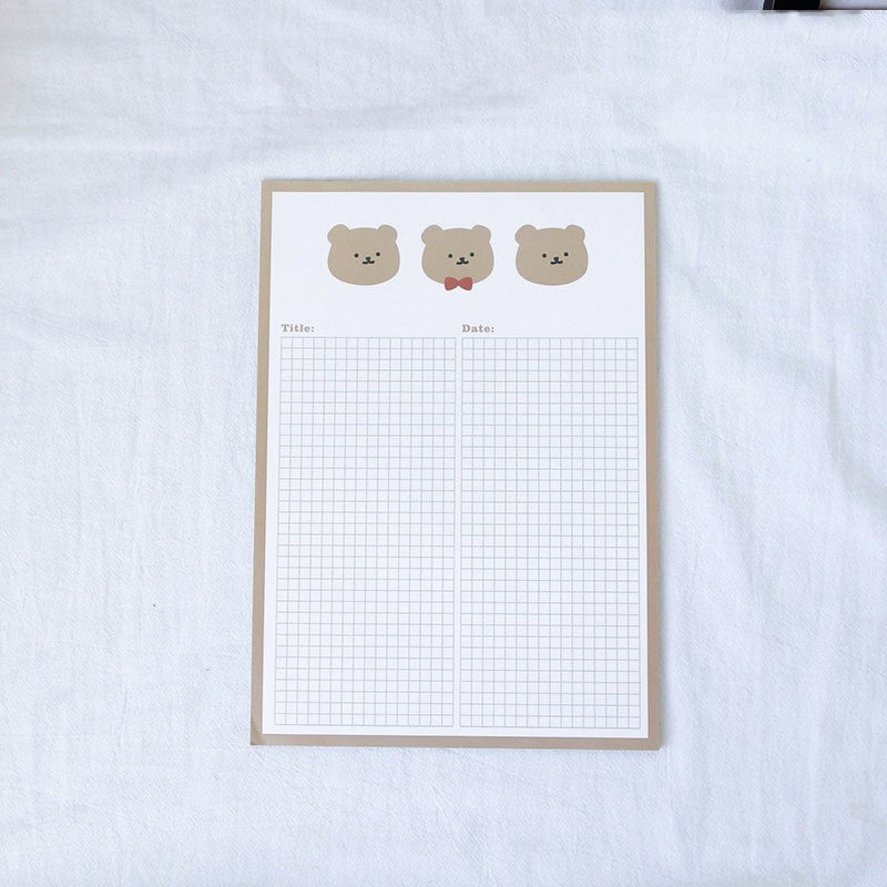 Patting Paper Cute Avocado Bear Sticky Note Book Tear