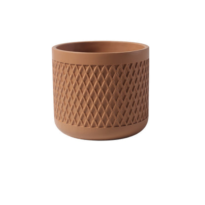 Indoor Simple Relief Diamond-shaped Cement Flowerpot
