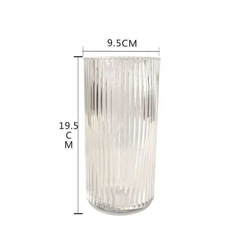 Home Fashion Decoration Color Vertical Striped Glass Vase