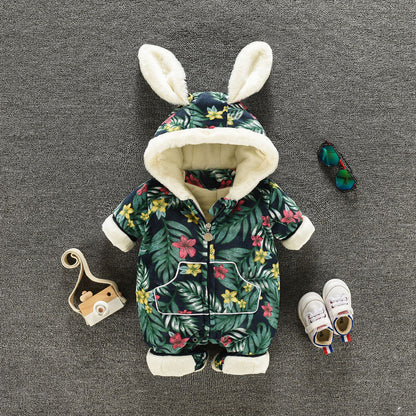 Winter Padded Quilted Baby Onesies