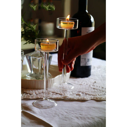 Simple Transparent Crystal High-footed Glass Candle Holder Romantic Table Decoration
