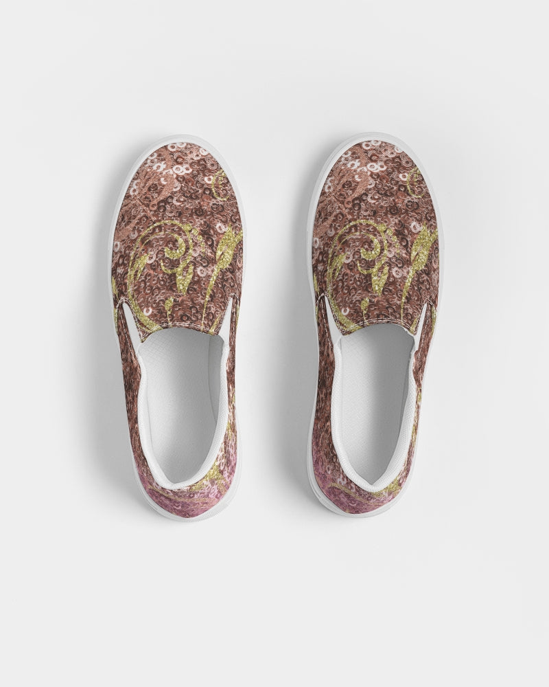 BEAUTIFUL PURPLE GITTER DESIGN CREATED BY FLIPSTYLEZ Women's Slip-On Canvas Shoe