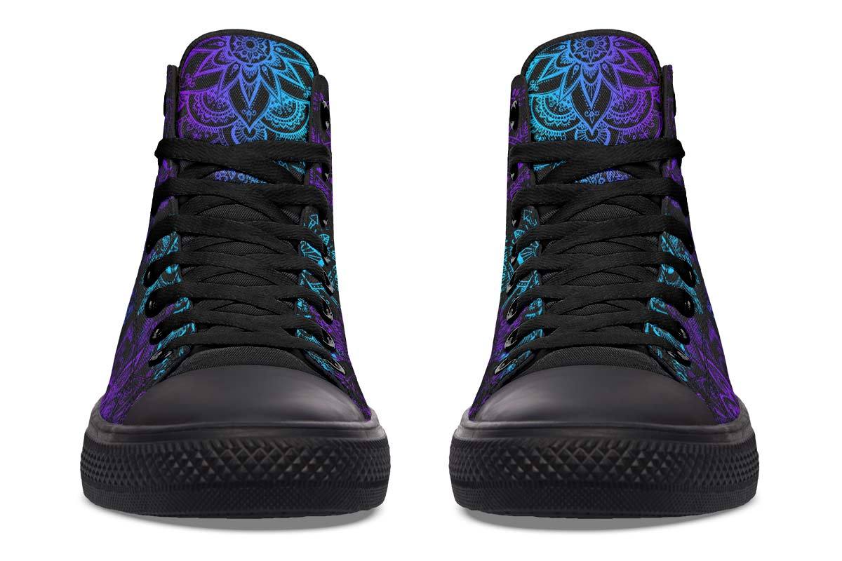 Printed Couple High Top Canvas Shoes