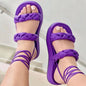 Strappy Sandals Candy Color Weave Flats Shoes Women Summer Dress Shoes - FLIPSTYLEZLLC