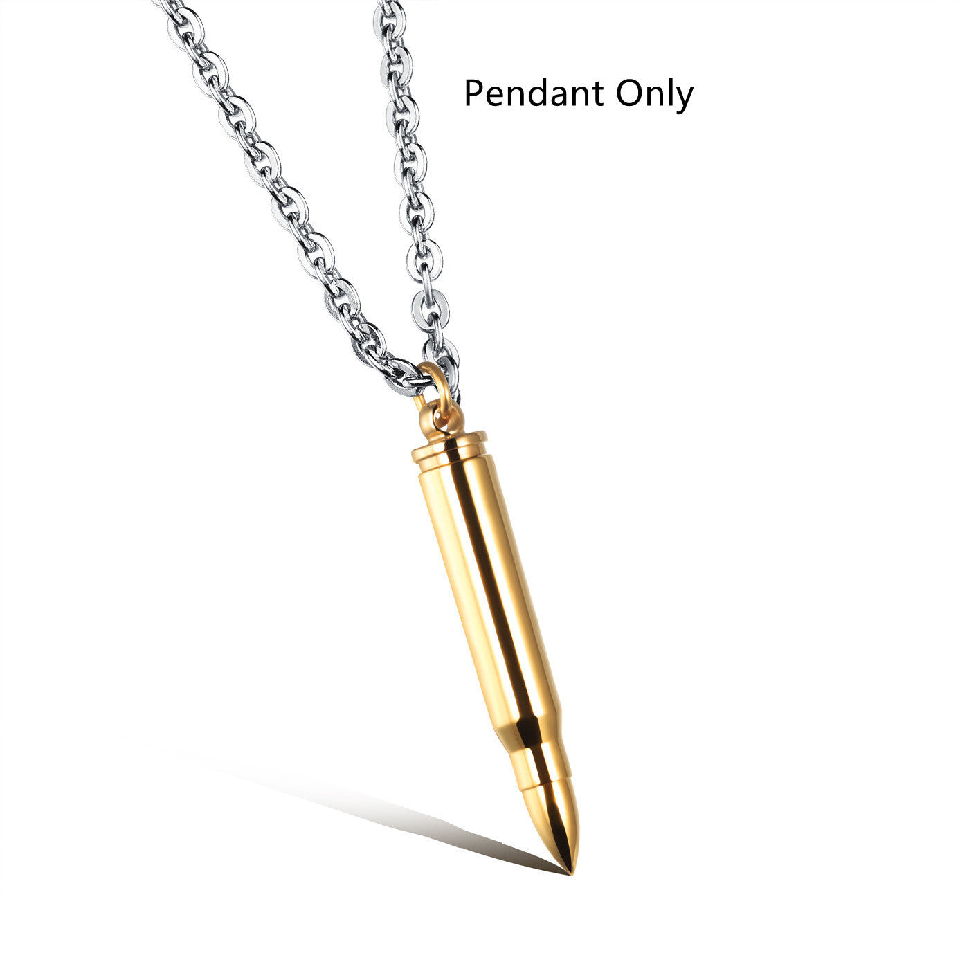 Personalized Hip Hop Bullet Stainless Steel Pendant Necklace