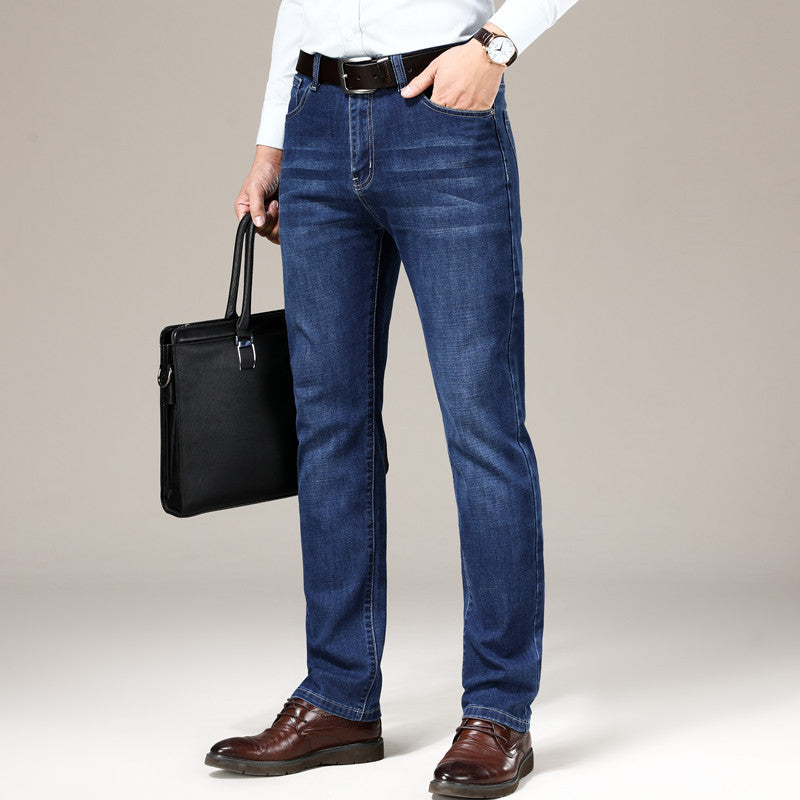 Men'S Straight Loose Elastic Slim Fit Business Casual Korean Style Trendy Plus Size Pants Men