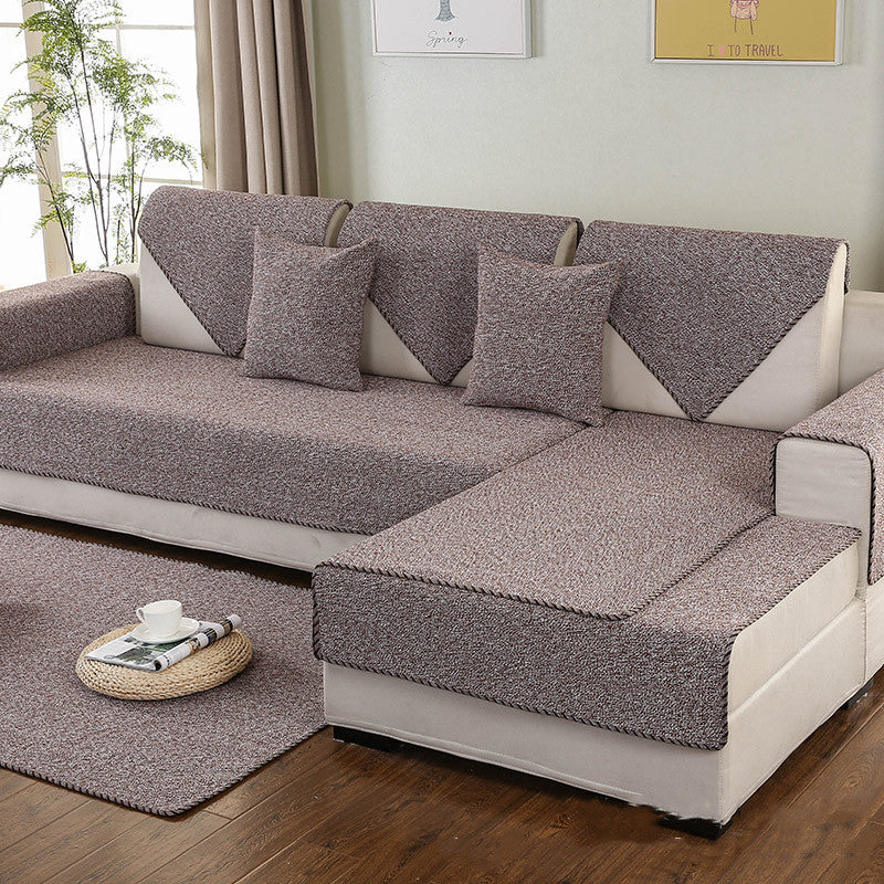Sofa Cushion Fabric Cushion Autumn And Winter Four Seasons Simplicity Modern Non-slip Cotton Sofa Cover