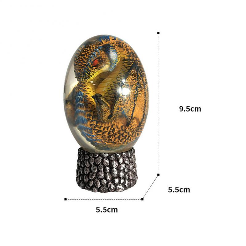 LED Lava Dragon Egg Ornamental Collection Decor Dinosaur Egg Statue Resin Dragon Egg Crystal Minerale Gemstone Reiki Home Decor