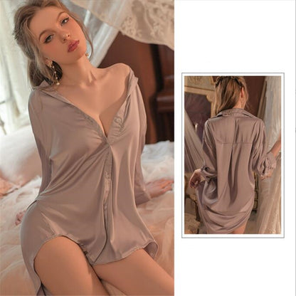 Lady Sexy Loose Plus Size Solid Color Shirt