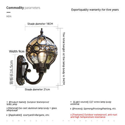 Waterproof Balcony Courtyard Living Room Bedroom Stairs Corridor Aisle Wall Lamp