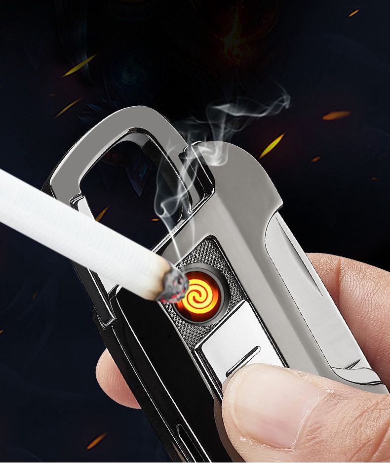 Multifunctional Keychain Cigarette USB Rechargeable Lighter