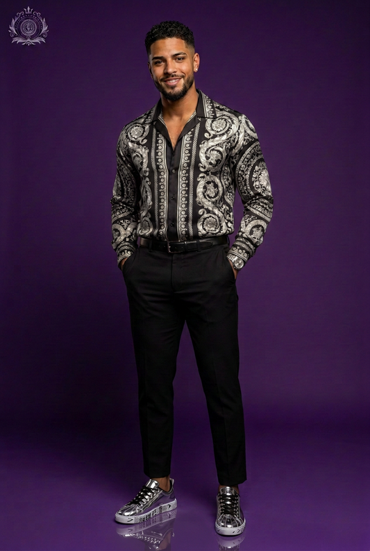 Christopher’s coordinated Silver look