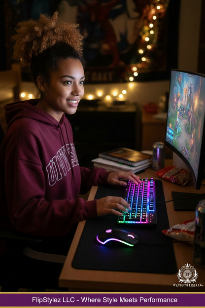 College Girl RGB Gaming Logo Watermark