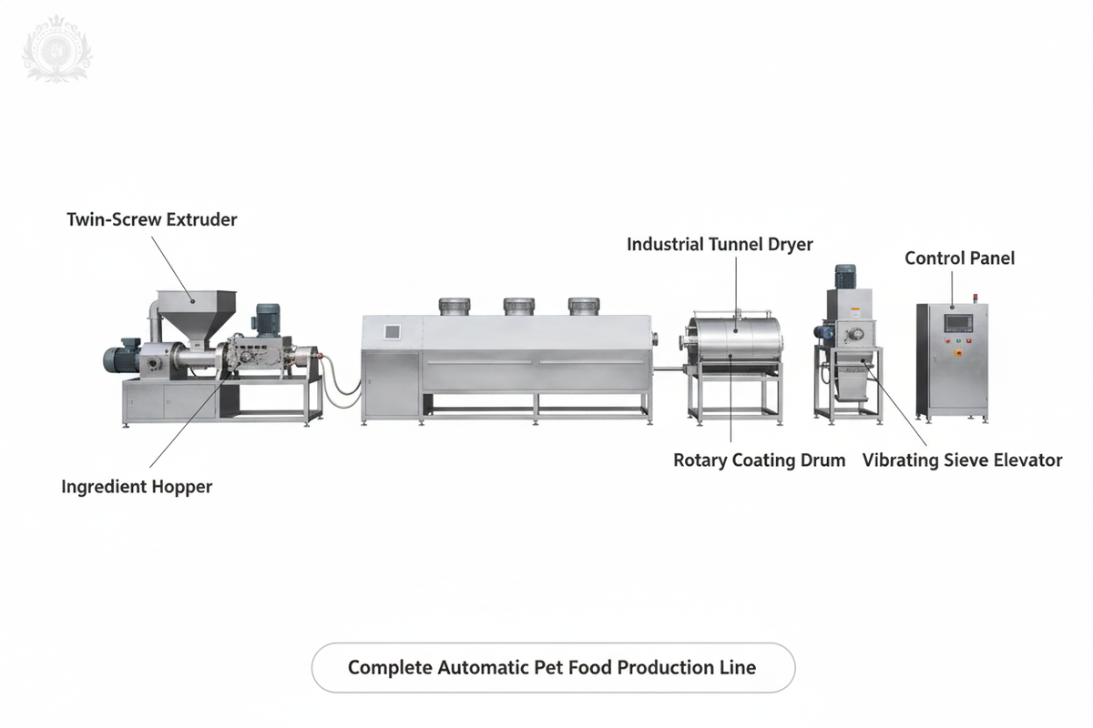 Complete Pet Food Production Line Clean Diagram