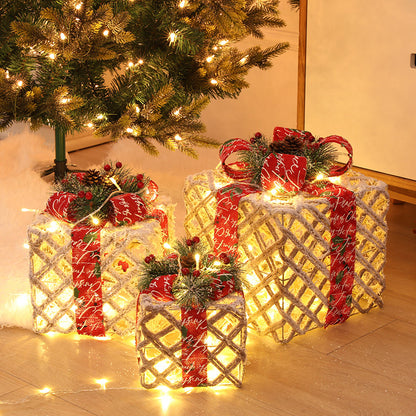 Christmas Tree Decoration Gift Box Decoration With Lights