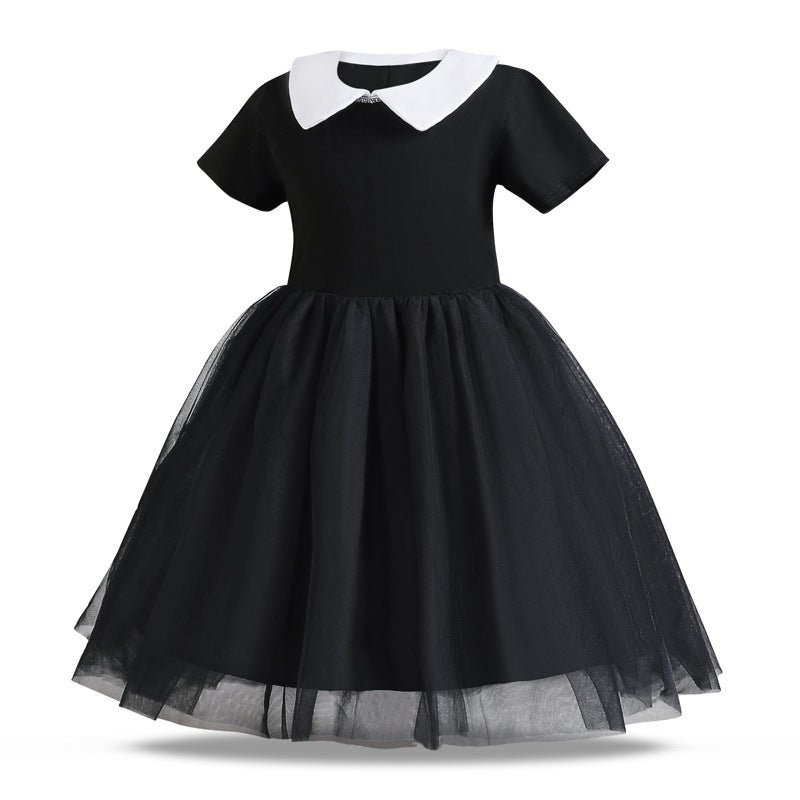 Doll Collar Mesh Umbrella Princess Dress