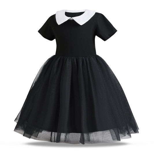 Doll Collar Mesh Umbrella Princess Dress