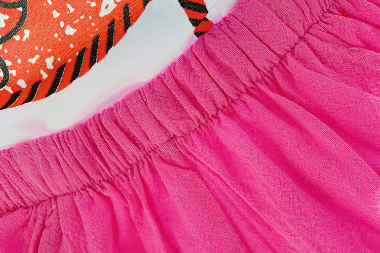 Girls Suit Love Short-sleeved