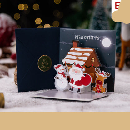 3D Three-dimensional Greeting Card Creative Christmas Eve