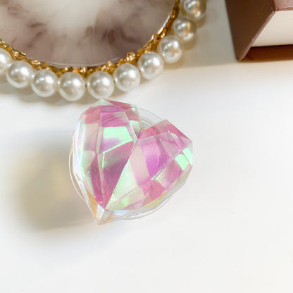 Love Transparent Glitter Bracket Paste Type Retractable Desktop Support